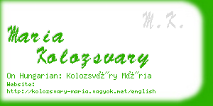 maria kolozsvary business card